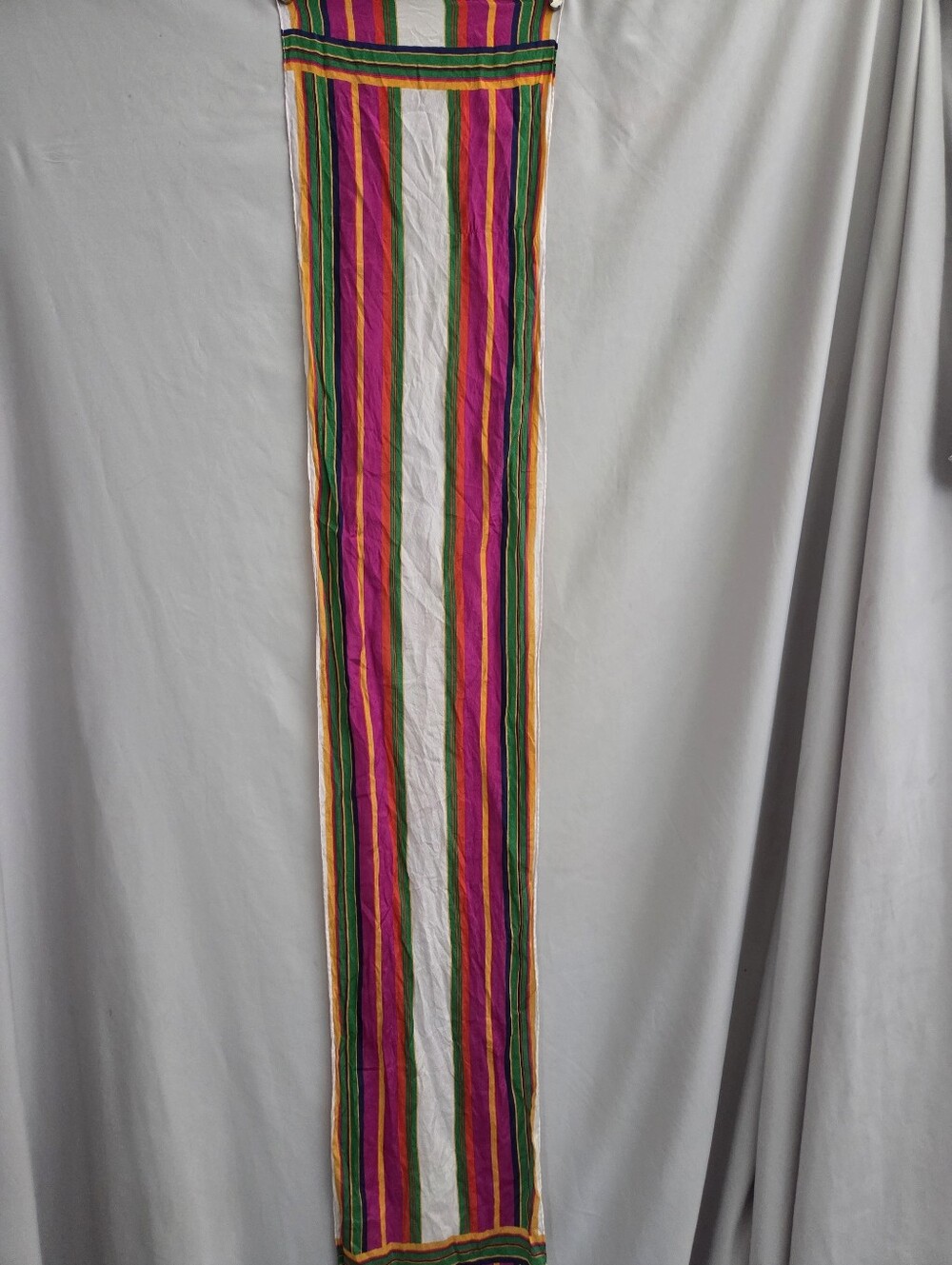Multi-Colored Striped Silk Scarf